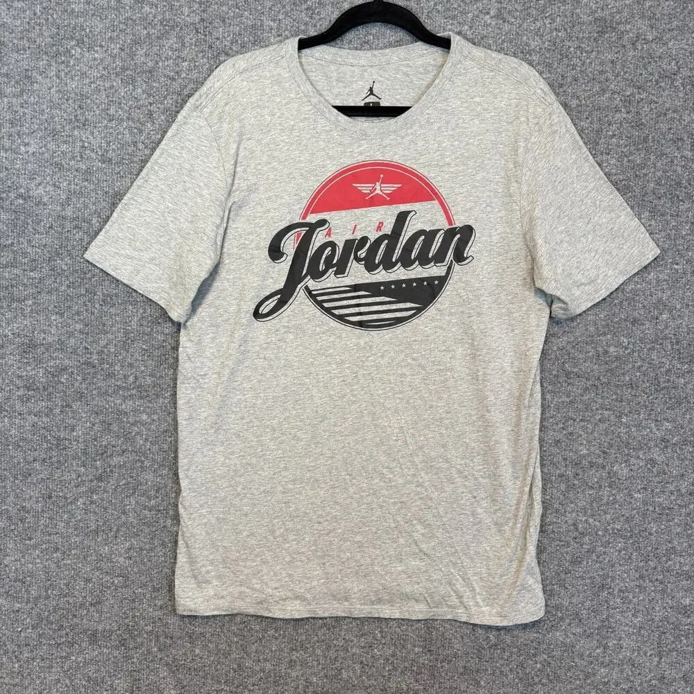 Jordan Shirt Mens‎ Large Gray Crewneck Tshirt Comfort Logo Casual